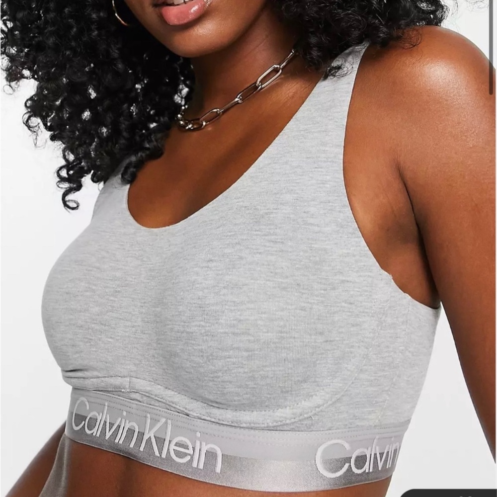 Calvin Klein unlined bralette with flexi wire.